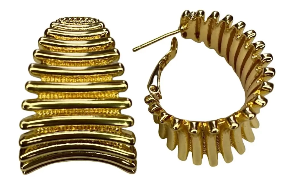 Серьги Golden Oval Lines