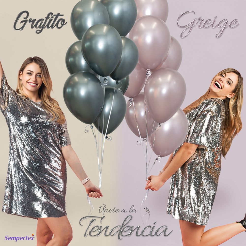 Шар (12"/30 см) Графит (578), металлик 12 шт.