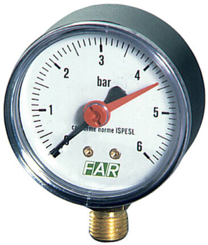 Манометр 1/4&quot; (радиальное соед.) , 0-10 бар, - 20-80 °C, O 63 мм