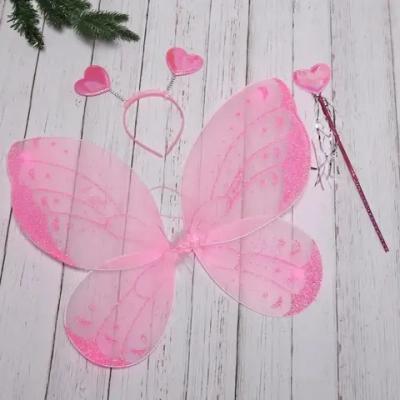 Карнавальный набор (крылья, ободок, палочка) «Фея Фантазия» (крылья 48*41см), Розовый