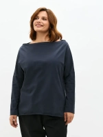 Лонгслив с широким вырезом лодочка