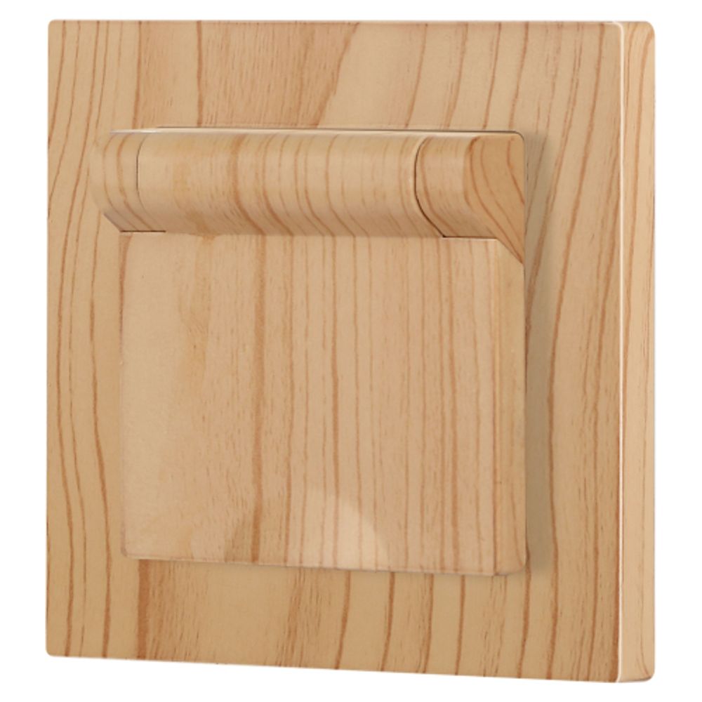 Розетка Intro Accent 6-203-11 с заземлением 2P+E Schuko с крышкой 16А-250В IP20 СУ AL/CU сосна