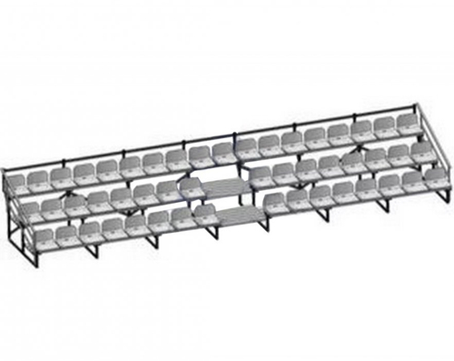 Трибуна стационарная 3-х рядная с пластиковыми сидениями