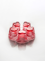 Подставка-нагреватель "Красные сердца" для чайника из термостойкого стекла