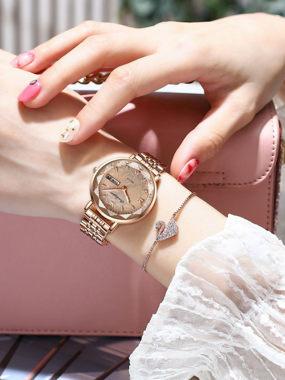 Часы женские кварцевые CAPELLA 312 c браслетом замок бабочка (золотой, бежевый)