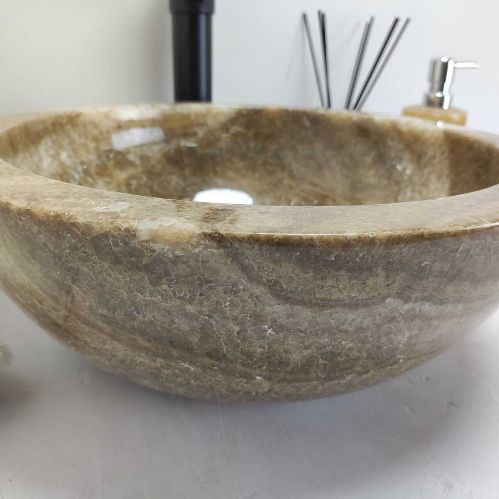 Раковина из оникса Bowl Grey BO-60606 40*40*15