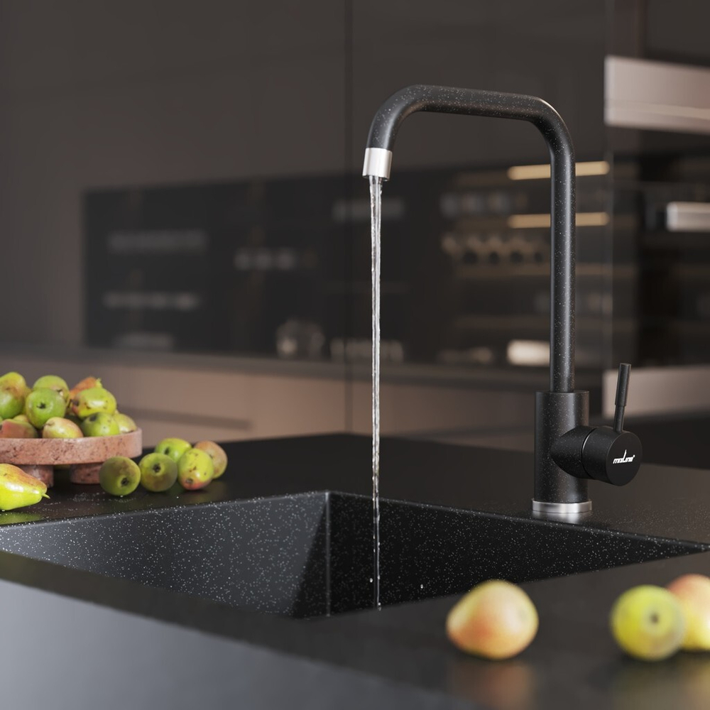 Смеситель для кухни 35к MIXLINE ML-GS12 (343) антрацит высок. излив