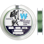 Шнур Gosen W4 braid 150м Moss Green D-4 (0,342мм) 21кг.