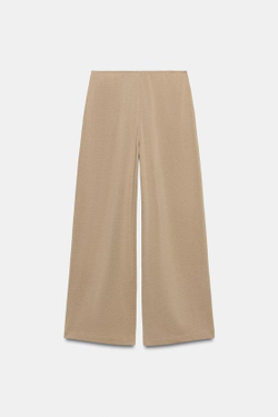 ZARA БРЮКИ ПРЯМОГО КРОЯ ИЗ ЛИОЦЕЛЛА, БЕЖЕВЫЙ