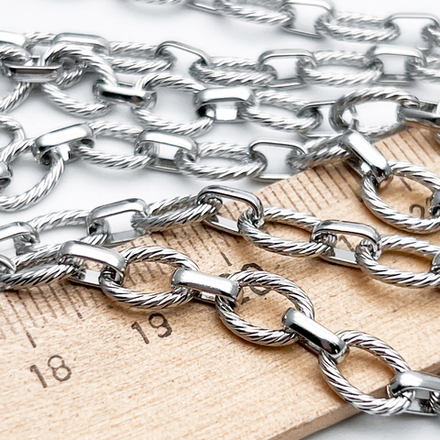 Цепочка, сталь, размер звена 9*6,5 мм, цена за 50 см