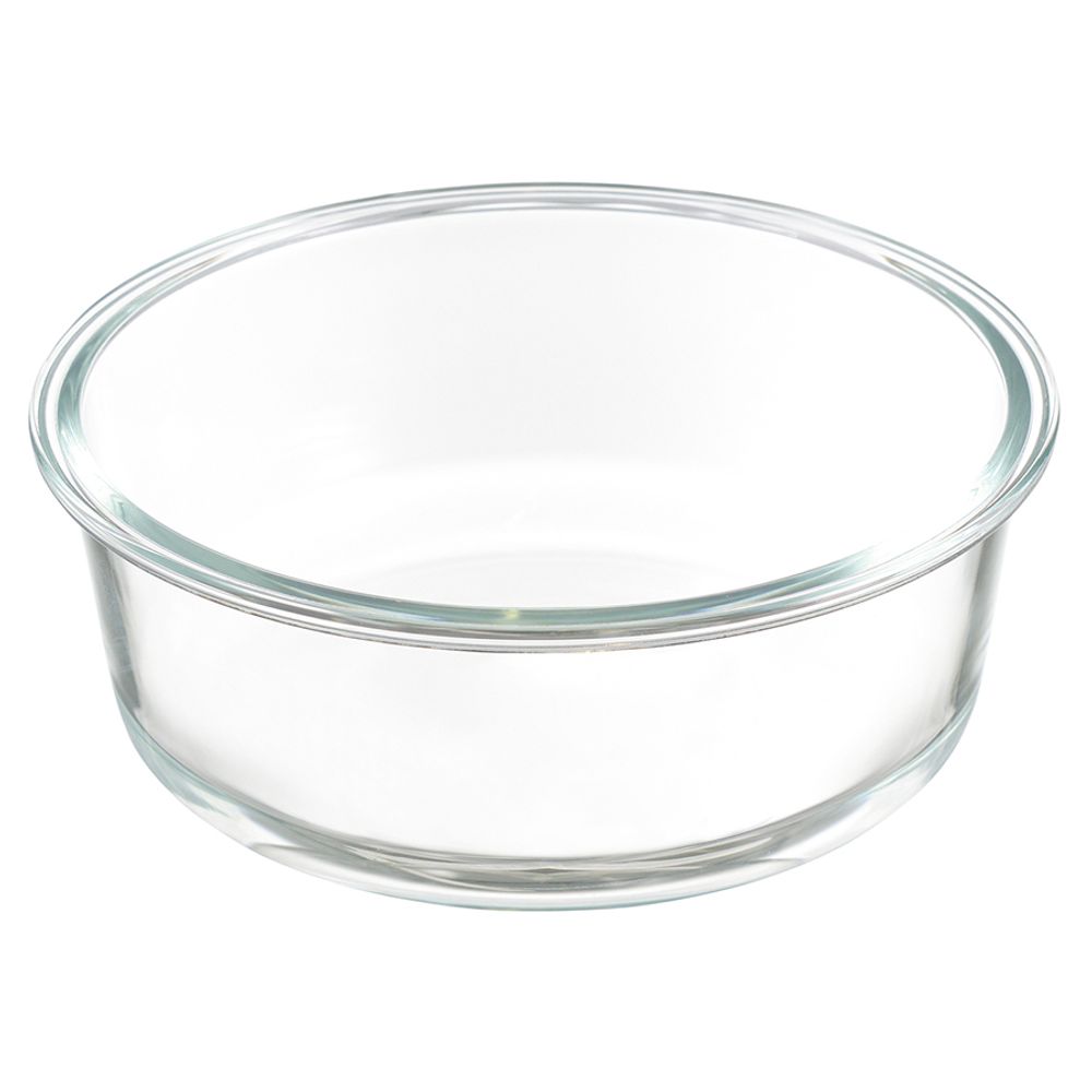 Контейнер для запекания и хранения круглый Click Glass, 1,3 л, светло-серый