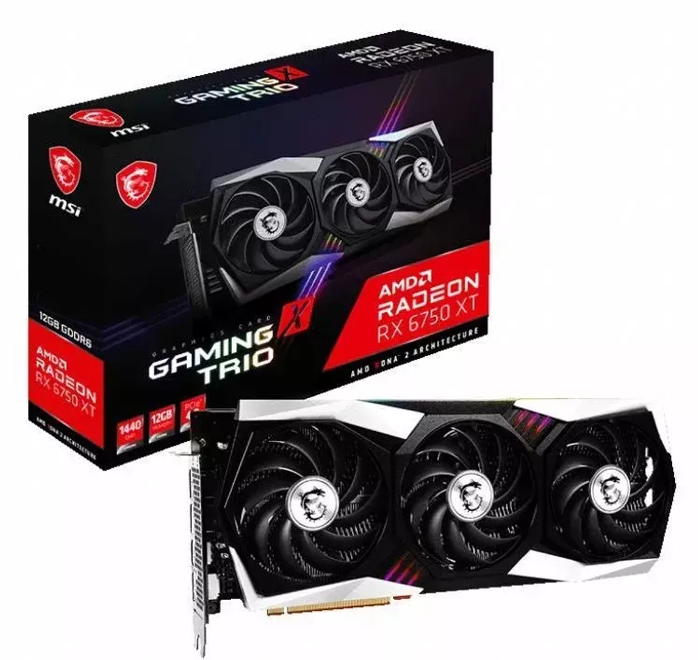 Видеокарта Radeon MSI RX 6750 XT GAMING X TRIO 12G RTL