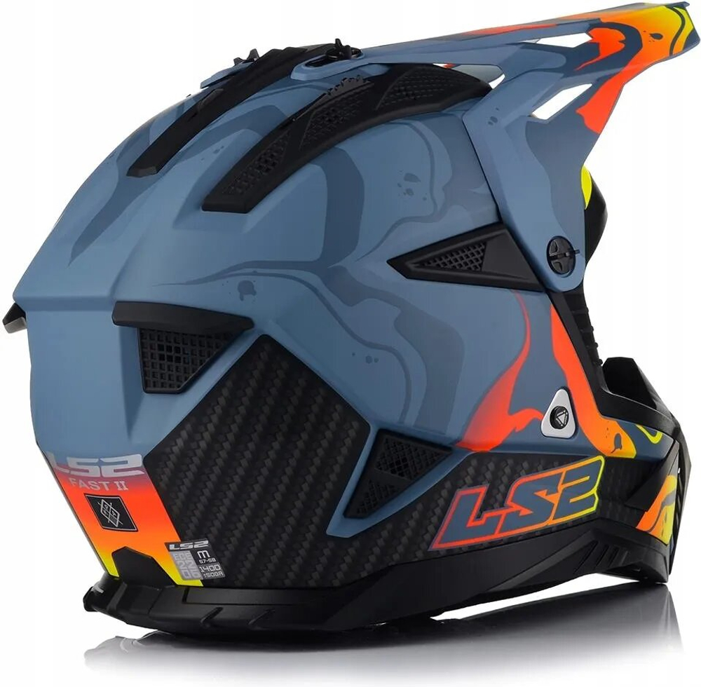 Мотошлем LS2 MX708 Fast II Wash, темно-серый, матовый