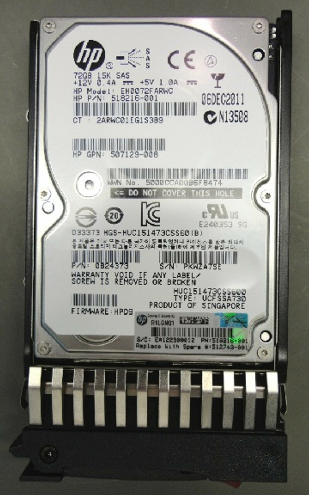 HDD 2.5 (SFF) 72GB HP EH0072FARWC 15K 6G SAS прошедшие профилактику и тестирование