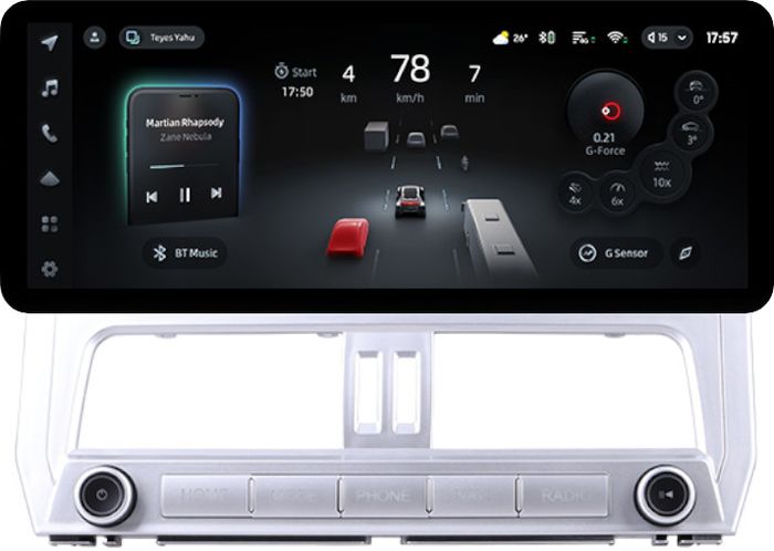 Магнитола для Toyota Land Cruiser Prado 150 2017-2019 (поддержка 360) - Teyes CC4PRO монитор 12.3" 2K QLED + рамка LUX, Android 13, Быстрейшая, Snapdragon 778G, ИИ, CarPlay, DSP, 4G SIM-слот