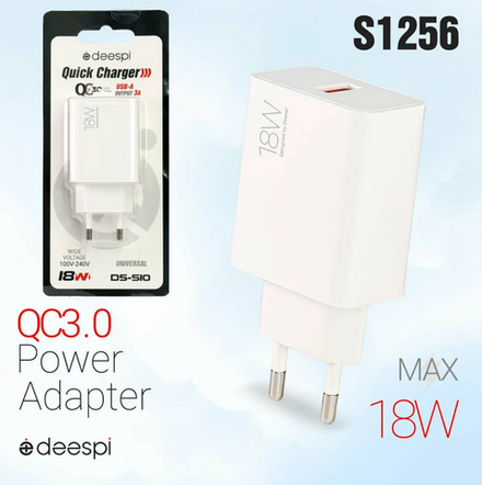 Сетевой адаптер питания DEESPI S10 QC3.0 (белый)