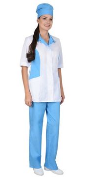 Костюм женский "Сириус-Флоренция" (белый/голубой)