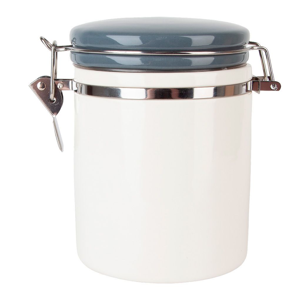 Банка для сыпучих продуктов (клипс) " " 14*10*14см. v=630мл. (керамика)