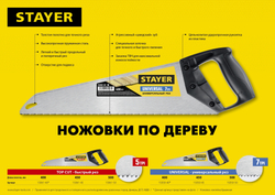 STAYER TopCut, 500 мм, ударопрочная ножовка (15061-50)