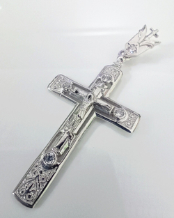 Крест ювелирный "Эстерелла", серебро, 925 проба, родированный, славянский оберег/Ф