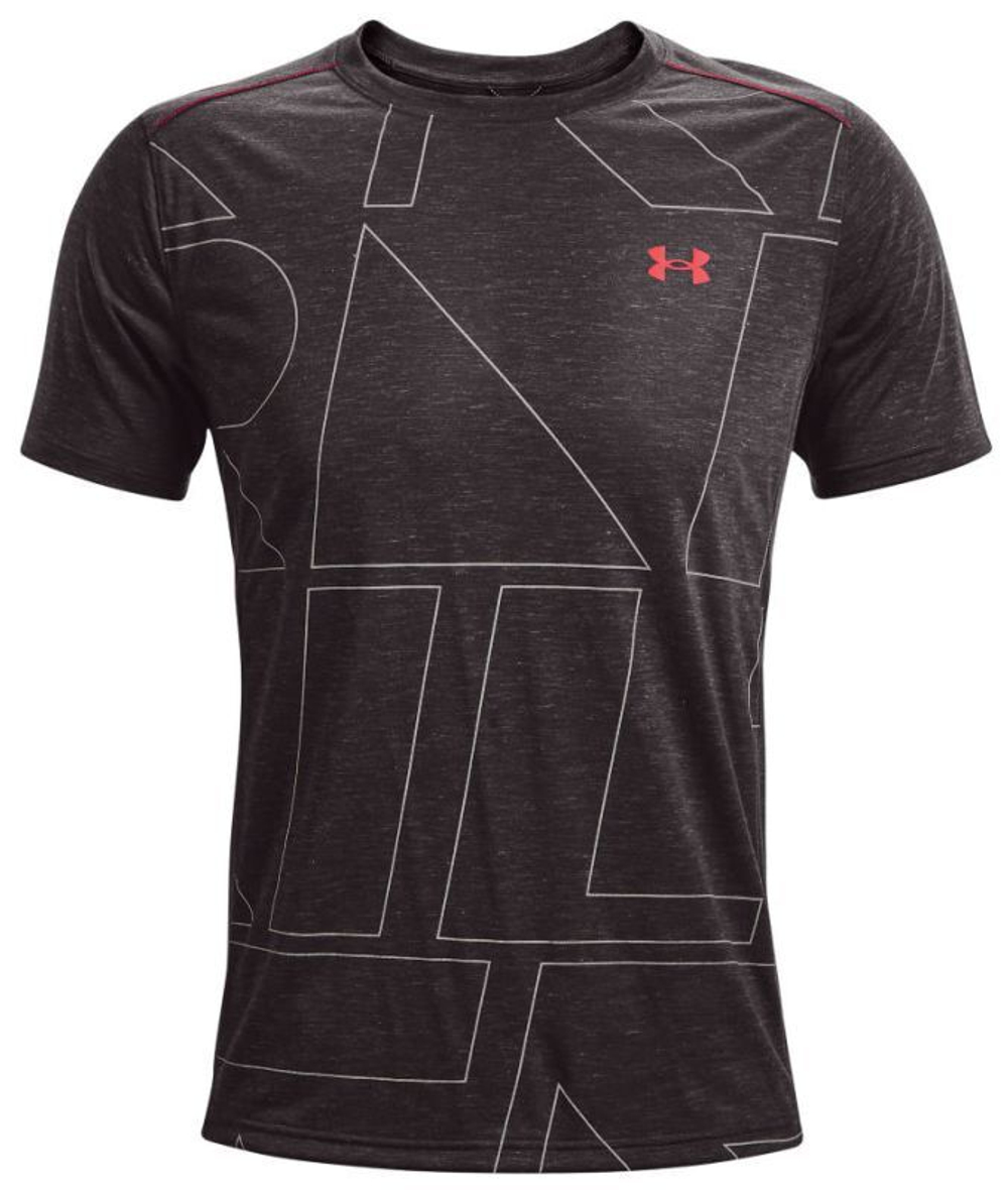 Мужская теннисная футболка Under Armour Men's UA Breeze 2.0 бег T-Shirt - jet gray/stone
