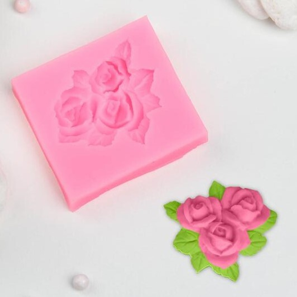 Молд силиконовый Букет роз, 4,5×5 см