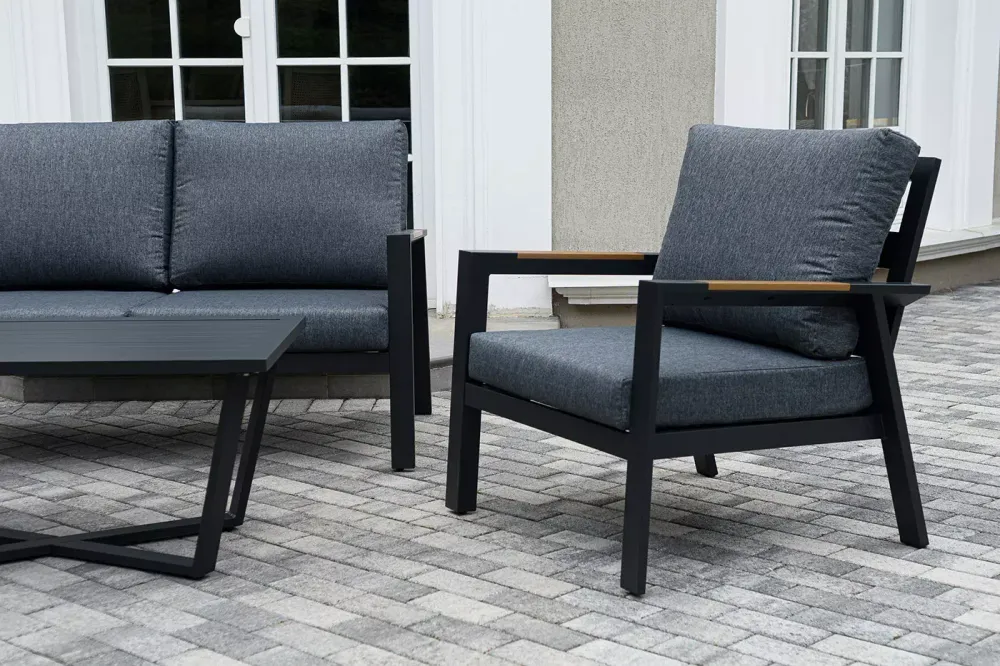 "Орхидея" лаунж-зона 4-местная из алюминия, цвет темно-серый