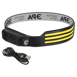 Фонарь налобный светодиодный ЭРА GA-808 Кибер-3 аккумуляторный 5 Вт COB + 3 Вт LED сенсорное управление 5 режимов | Налобные фонари