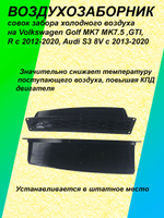 Воздухозаборник, совок забора холодного воздуха на Volkswagen Golf MK7 MK7.5, GTI, R с 2012-2020, Audi S3 8V с 2013-2020