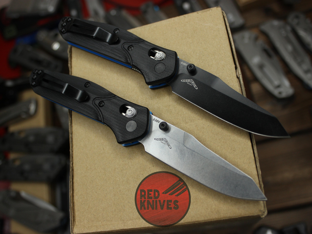 Нож Benchmade 945BK-2 Mini Osborne A+++ - черная рукоять, черный клинок