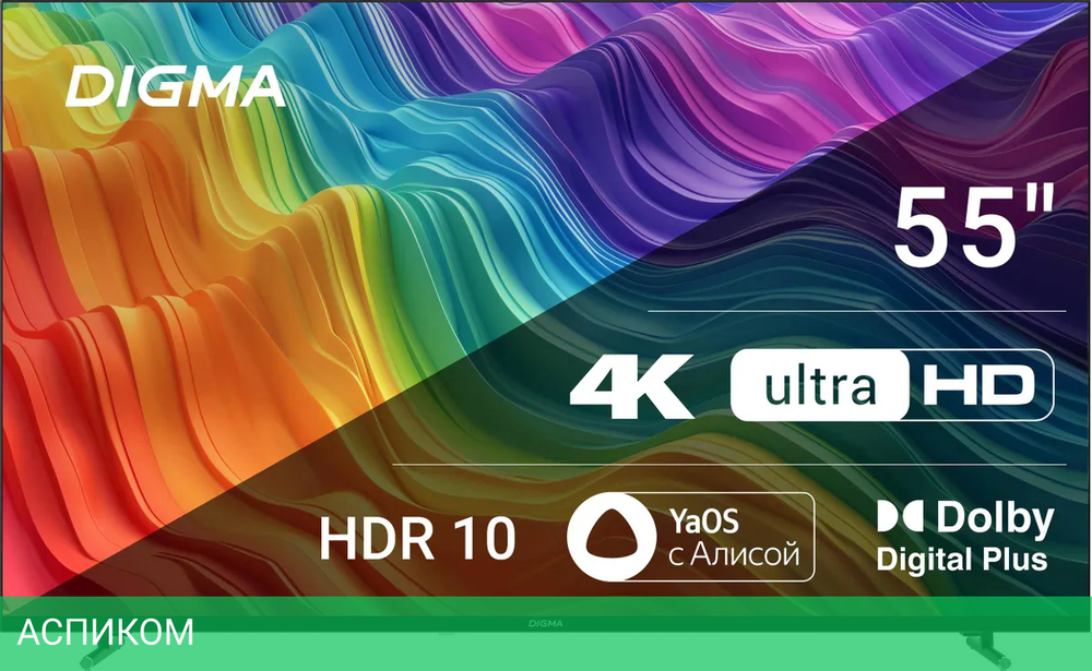 Телевизор Digma DM-LED55UBB33 черный
