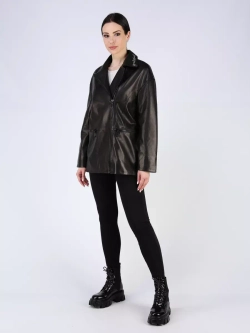Кожаная куртка демисезонная оверсайз