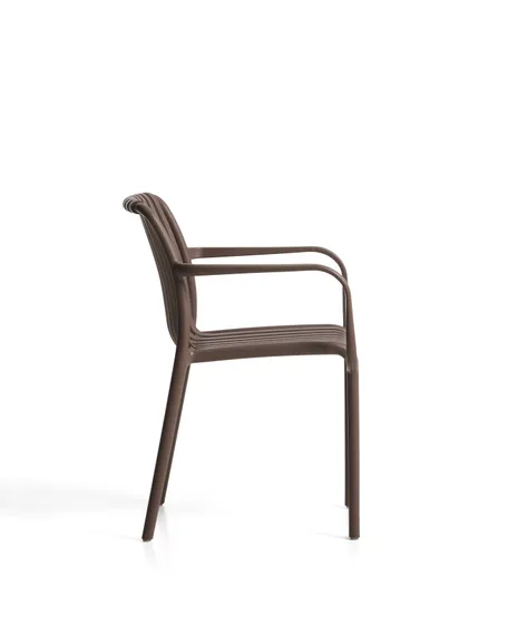 Уличный стул Isabellini из пластика коричневого цвета