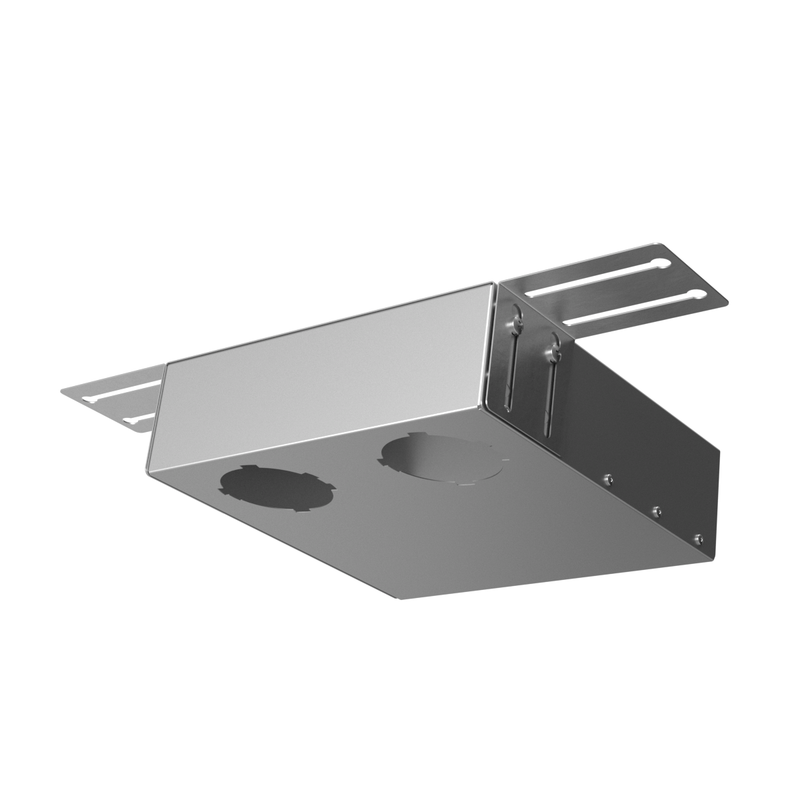 Присоединительная коробка VPU 300×90/90×2 на 2 выхода, угловая прямоугольная