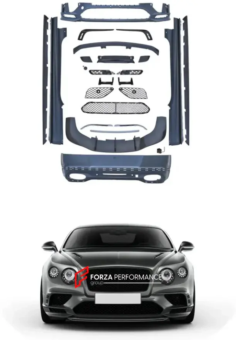 Обвес переделка для Bentley Continental GT 2012-2015 в Bentley Continental Supersport 2016-2018 Бентли Континенталь