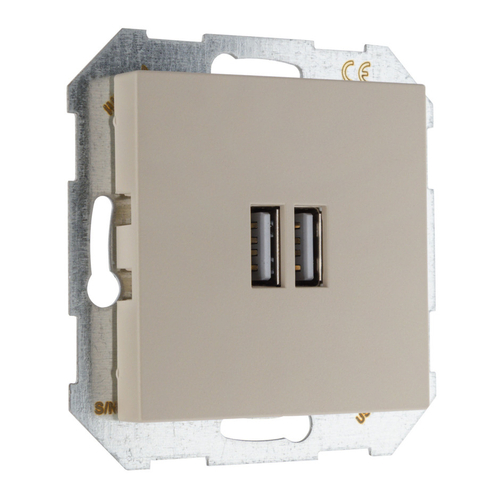 USB A+A розетка, 3400 мА LIREGUS RETRO IUK-2-01.R/ONC кремовая матовая