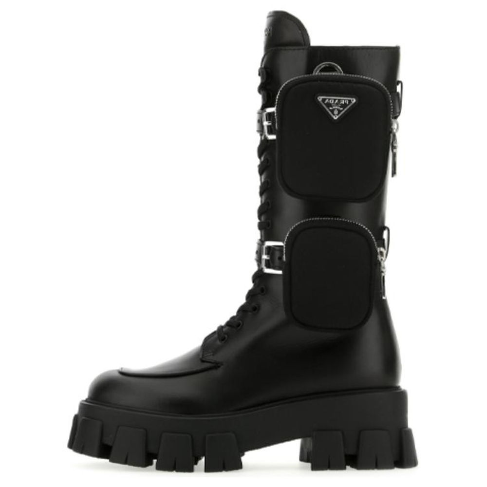 PRADA Monolith Knee high Boots Women"s Black