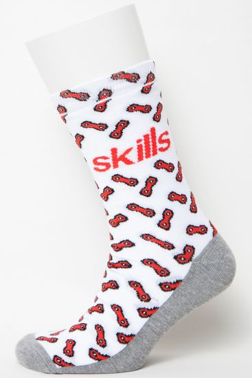 Носки SKILLS Цепи (Бело-Красный)