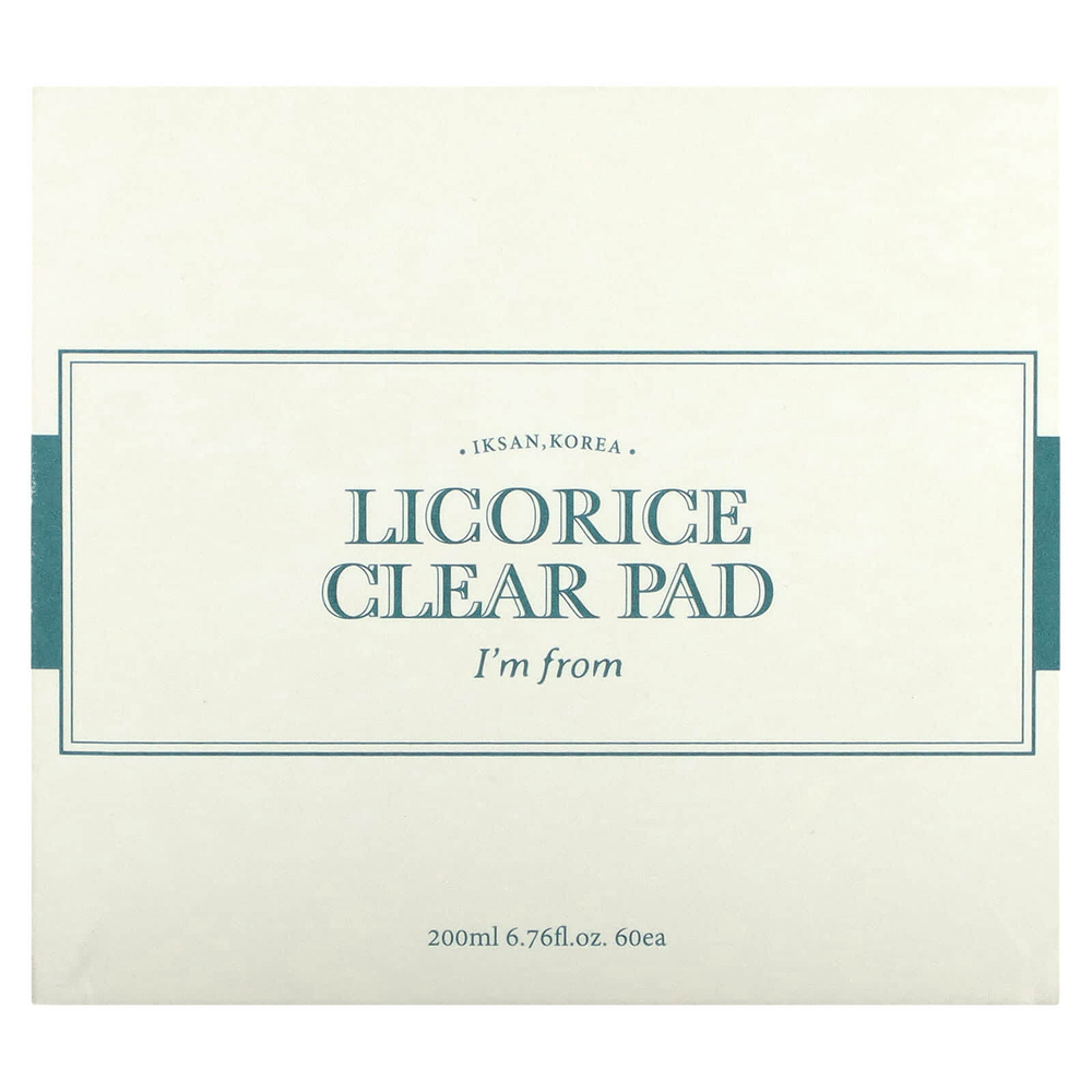 I'm From, Licorice Clear Pad, 60 тампонов, 200 мл (6,76 жидк. унц.)