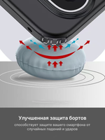 Чехол с Магсейф Google Pixel 10 Pro XL прозрачный матовый с черным бортом WLONS