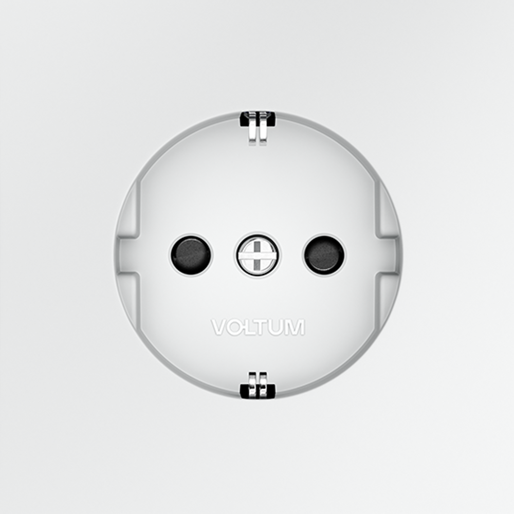 Розетка встраиваемая VOLTUM S70 с заземлением и защитными шторками, 16А, (белый матовый)
