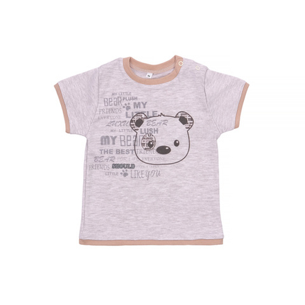 Футболка летняя бежевая с коротким рукавом с принтом