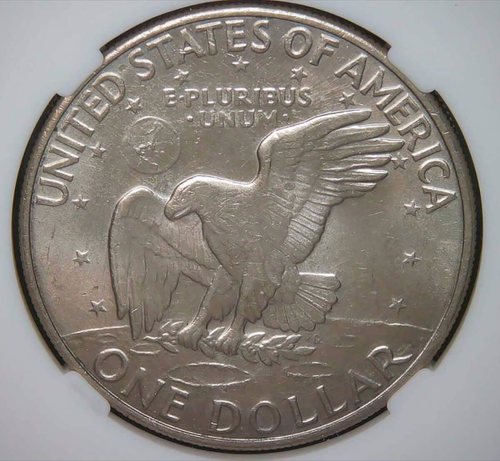 США 1 доллар (dollar) 1972 D "Эйзенхауэр" в слабе DNC (MS64)