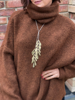 Лариат с кленовыми сережками. Ручная работа. Покрытие серебро и бронза.