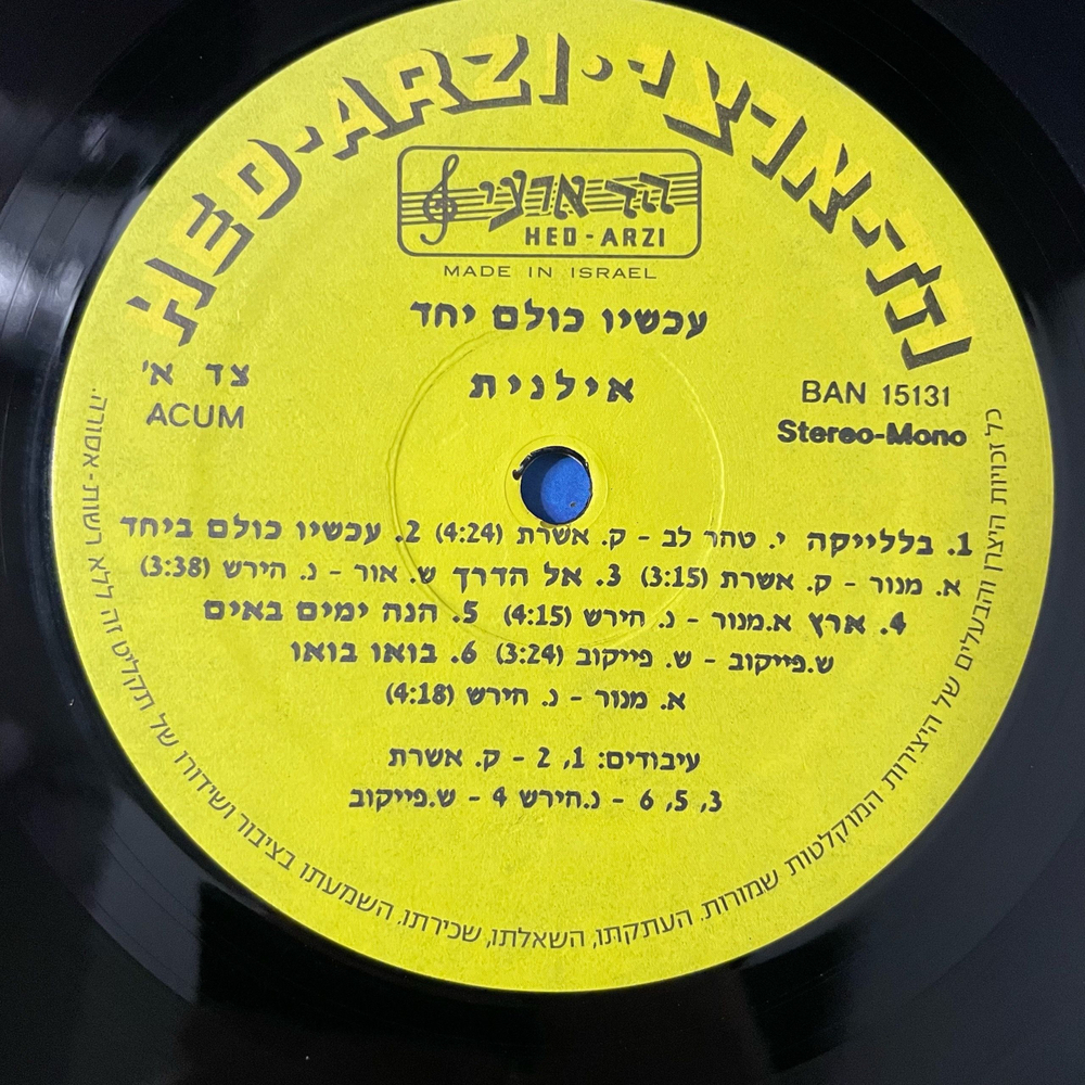 Винтажная виниловая пластинка LP Израильская Певица Ilanit Иланит (Израиль 1985)