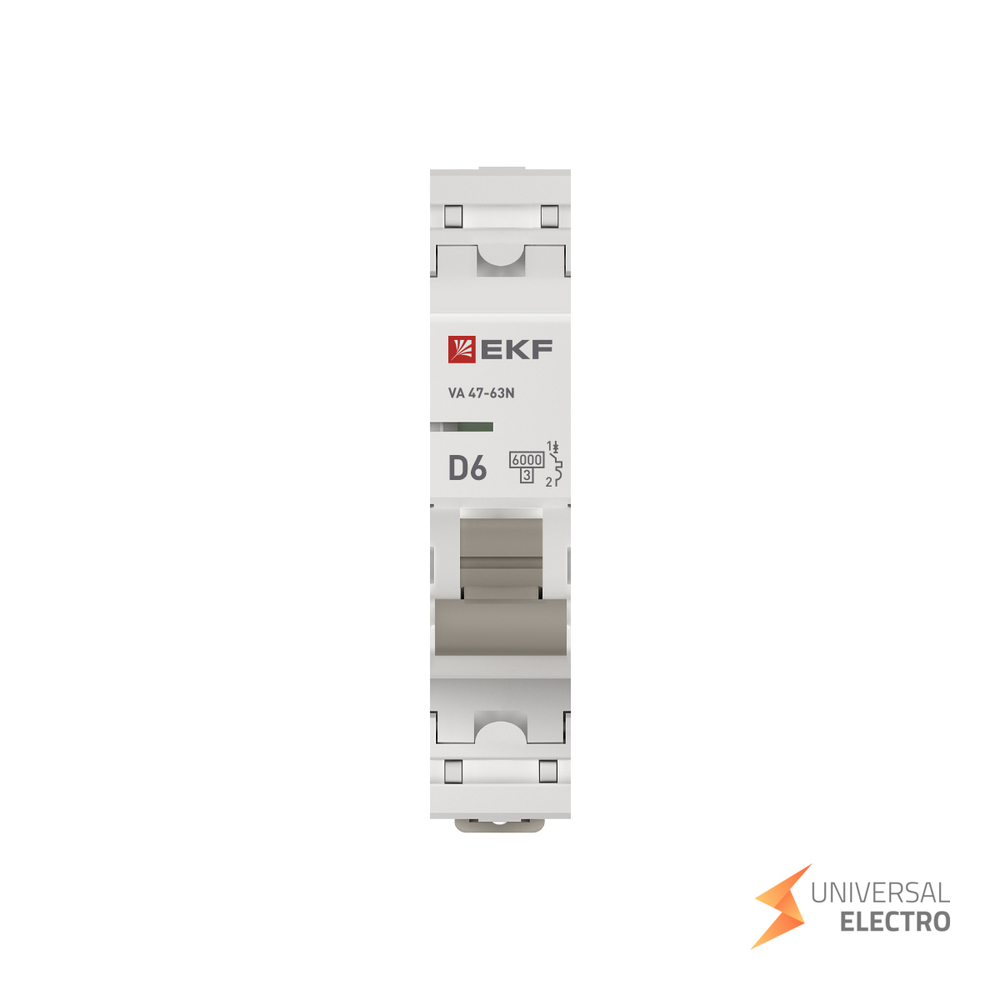 Автоматический выключатель 1P 6А (D) 6кА ВА 47-63N EKF PROxima