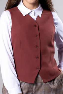 Жилет с подкладом 3433ВЕ, корич кирпич #89ККи063433ВЕ