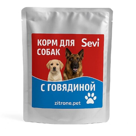 Влажный корм Sevi для собак с говядиной 500 гр