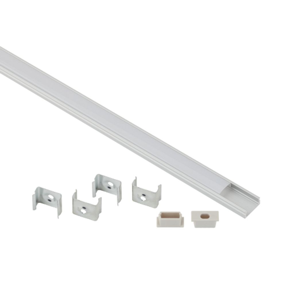 Комплект с накладным анодированным профилем ЭРА 1506 15х6мм 2м CAB262 | Профили для светодиодных лент