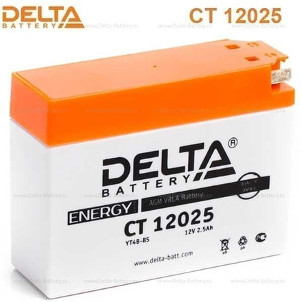 Аккумулятор СТ12025 YT4B-BS 2,5 а/ч 114х39х87 св кисл герм Delta